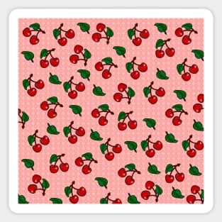 Cherries on pink Sticker